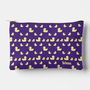 Personalise Rubber Duckies Cute Pattern Purple Accessory Pouch
