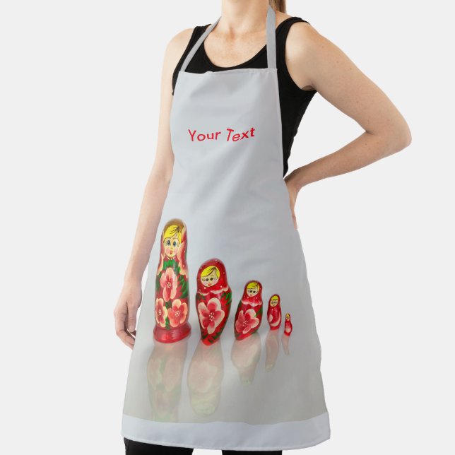 Personalise Russian Matryoshka Dolls  Apron (Insitu)
