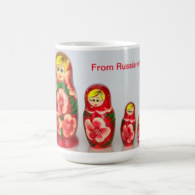 Personalise Russian Matryoshka  stacking dolls Coffee Mug (Center)