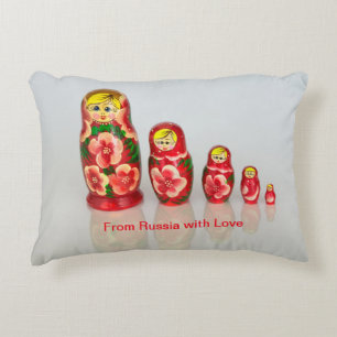 Personalise Russian Matryoshka stacking dolls Decorative Cushion