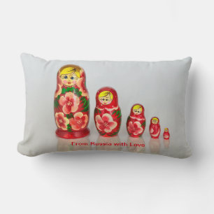 Personalise Russian Matryoshka stacking dolls Lumbar Cushion