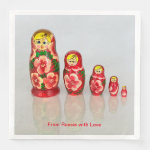 Personalise Russian Matryoshka stacking dolls Napkin