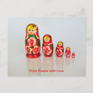 Personalise Russian Matryoshka stacking dolls Postcard