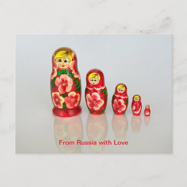 Personalise Russian Matryoshka  stacking dolls Postcard (Front)