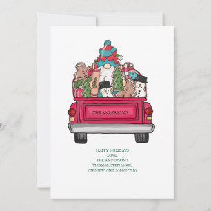 Personalise Santa Christmas Cookie Truck Christmas Holiday Card