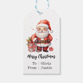 Personalise Santa Claus Christmas Gift Tag