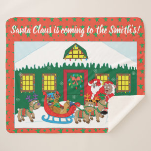 Personalise Santa Claus of Colour Sherpa Blanket