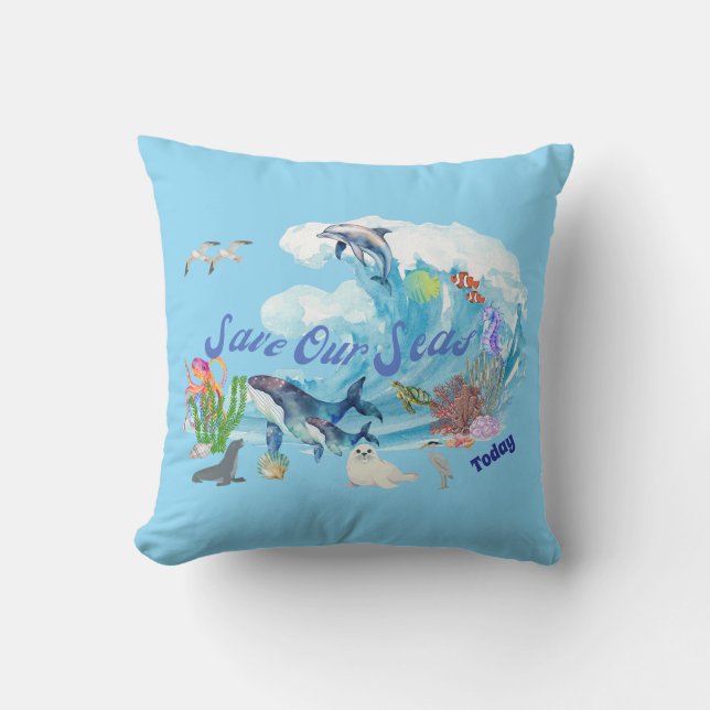 Personalise Save Our Seas Cushion (Front)
