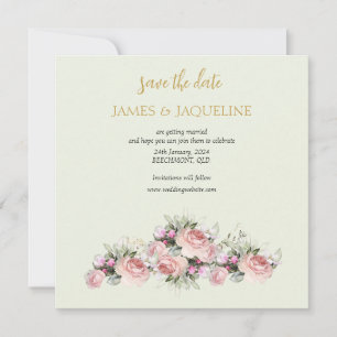 Personalise Save the Date rose bouquet