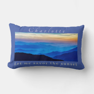 Personalise Savour the Sunset on Blue Background  Lumbar Cushion