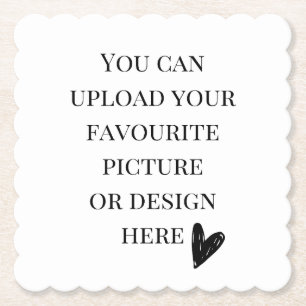 Personalise Scalloped Square Paper Coaster