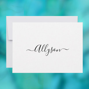Personalise Script Name & Message, White Holiday Card
