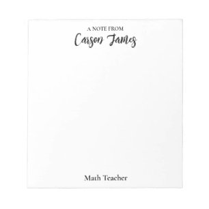Personalise Script Notepad Stationery Gift Teacher