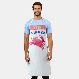 Personalise SeaFood King Chef Funny BBQ Grill Chef Apron