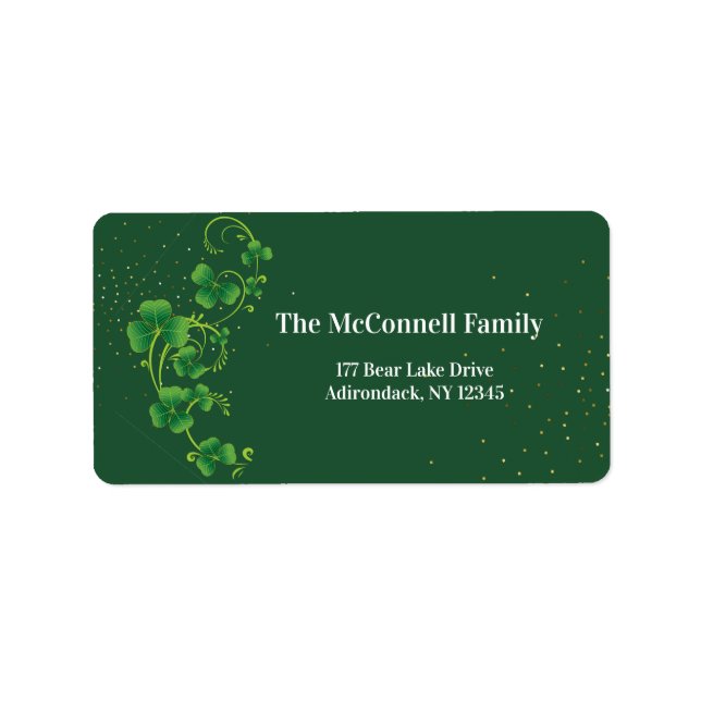 Personalise Shamrock St Patty's Day St. Patrick's  Label (Front)