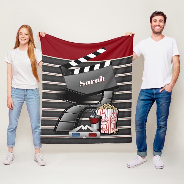 Personalise Show Time Movie Pictures Fleece Blanket (In Situ)