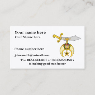 Personalise Shriners Business Card