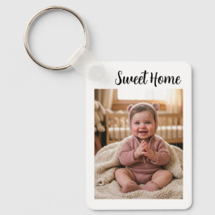 personalise simple custom 1.6" x 2.25" Aluminium Key Ring