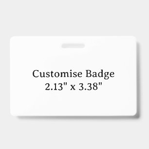 personalise simple custom 2.13" x 3.38" Horizontal ID Badge