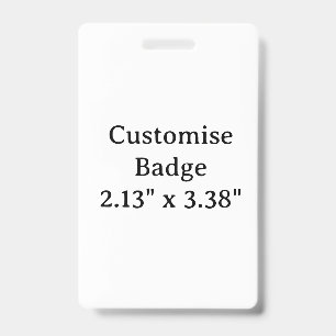 personalise simple custom 2.13" x 3.38" Vertical ID Badge
