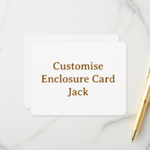 personalise simple custom 4.25" x 5.5 rounded enclosure card