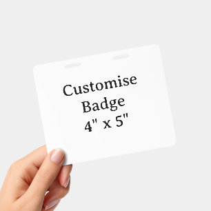 personalise simple custom 4" x 5"Horizontal ID Badge