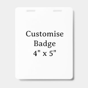 personalise simple custom 4" x 5" Vertical ID Badge