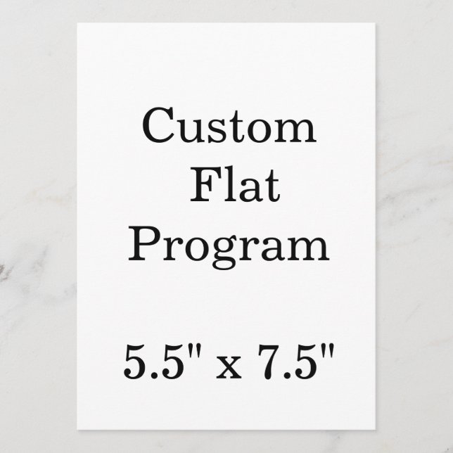 personalise simple custom 5.5" x 7.5" Squared Flat Program (Front)