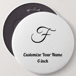 Personalise simple custom 6 inch Round 6 Cm Round Badge