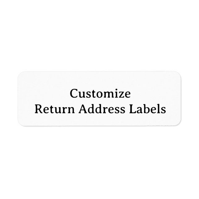 personalise simple custom Return Address Labels  (Front)