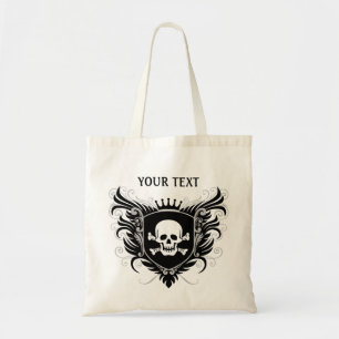 Personalise Skull Crest Tote Bag