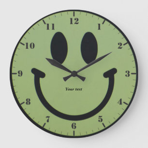 Personalise Smile Happy Face Large Clock
