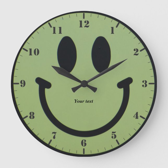 Personalise Smile Happy Face  Large Clock (Front)