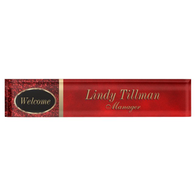 Personalise, Smudge Red Name Plate (Front)