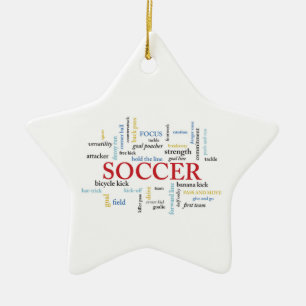Personalise, Soccer Coach Thank You in Words Ceramic Ornament