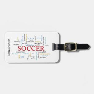 Personalise, Soccer Coach Thank You in Words Luggage Tag