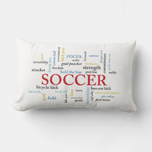 Personalise, Soccer Coach Thank You in Words Lumbar Cushion
