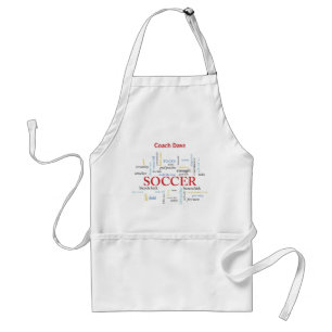 Personalise, Soccer Coach Thank You in Words Standard Apron