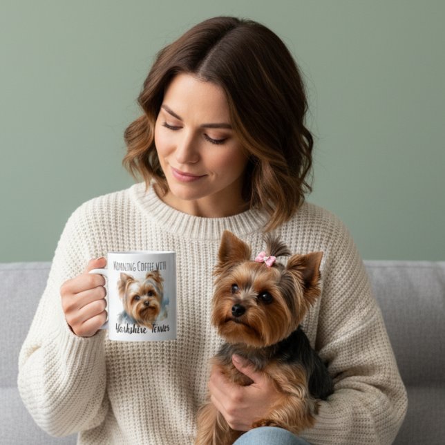 Personalise soft Browns Yorkshire Terrier Mug (Creator Uploaded)