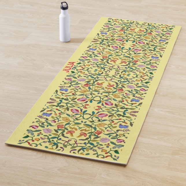 Personalise soft intricate floral pattern Yoga Mat (In Situ)