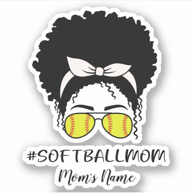 Personalise Softball Mum Sticker (Front)