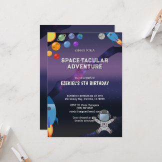Personalise Space Birthday Invitation