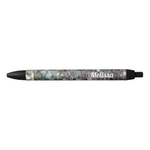 Personalise Sparkly colourful silver mosaic Black Ink Pen