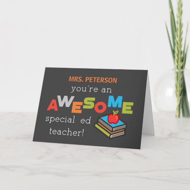 Personalise Special Ed Teacher Appreciation Day Card (Front)
