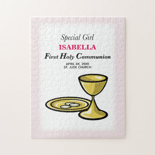 Personalise, Special Girl, First Communion Jigsaw Puzzle (Vertical)