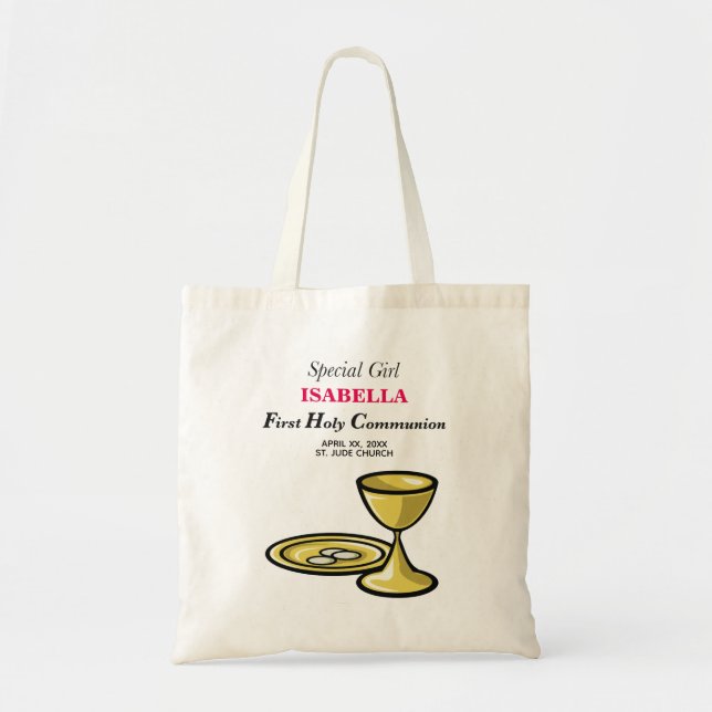Personalise, Special Girl, First Communion Tote Bag (Front)