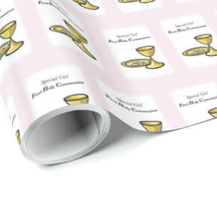 Personalise, Special Girl, First Communion Wrapping Paper