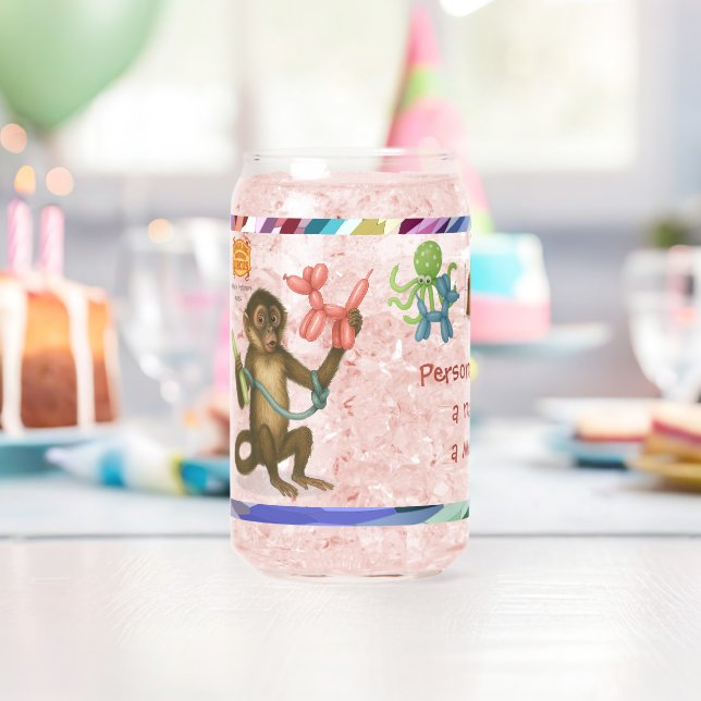 Personalise: Spike's balloon magic Can Glass (Insitu (Birthday))