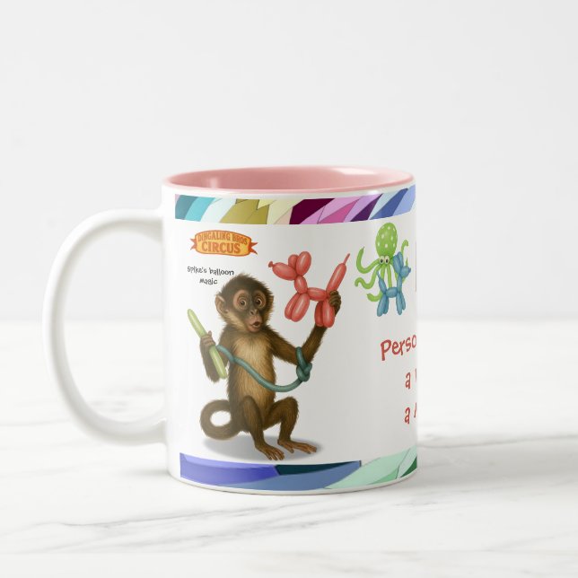 Personalise: Spike's balloon magic Two-Tone Coffee Mug (Left)
