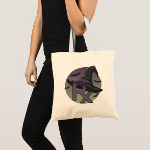 Personalise Spooky Witch Hat RX Halloween Tote Bag